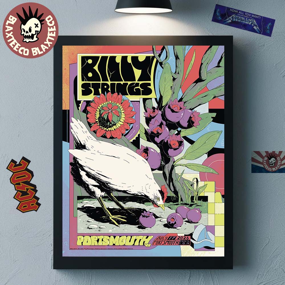 Billy Strings Portsmouth Virginia 2026 Night 1 Event Poster At Porstsmouth Pavilion On July 17 2026 Home Decor Poster Canvas