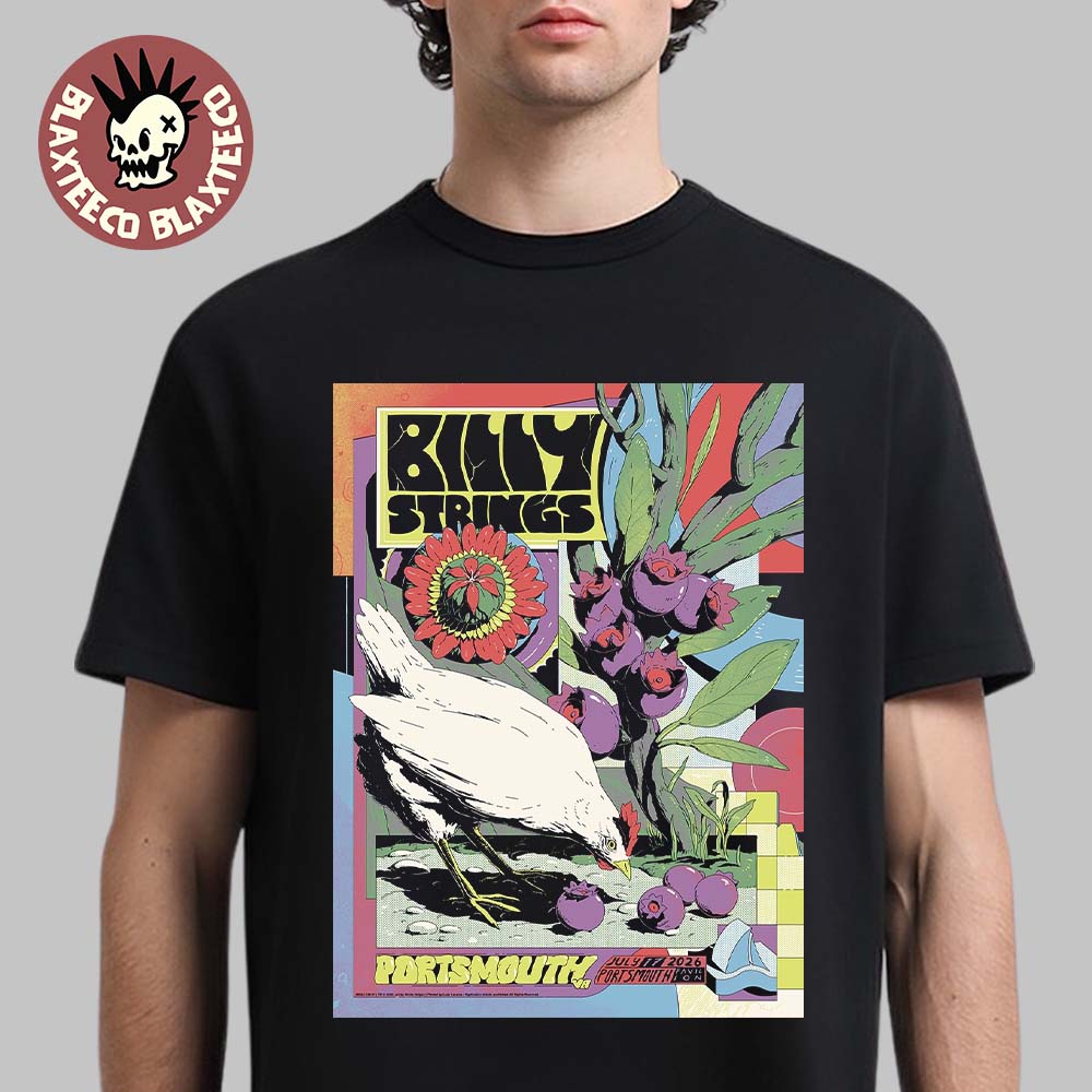 Billy Strings Portsmouth Virginia 2026 Night 1 Event Poster At Porstsmouth Pavilion On July 17 2026 T-Shirt