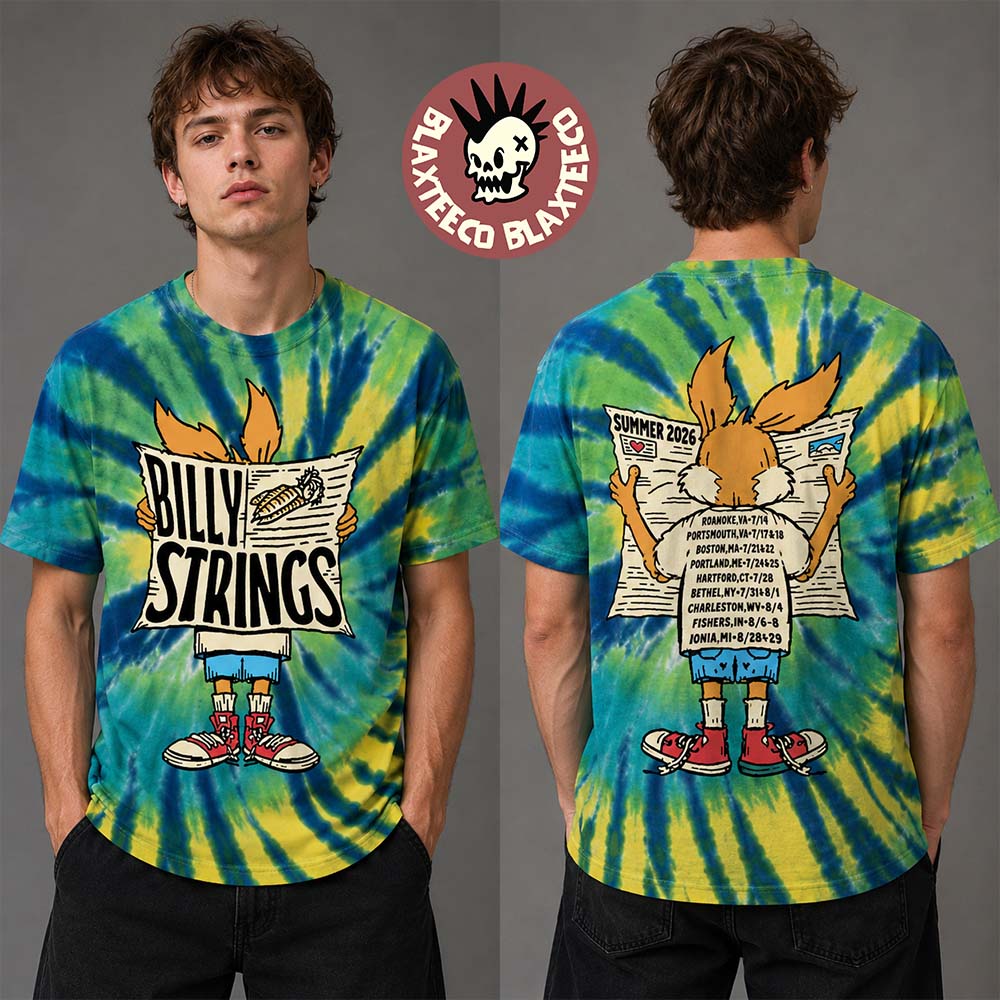 Billy Strings Summer 2026 Tour Merch Rabbit Tee With Dates Tie Dye T-Shirt