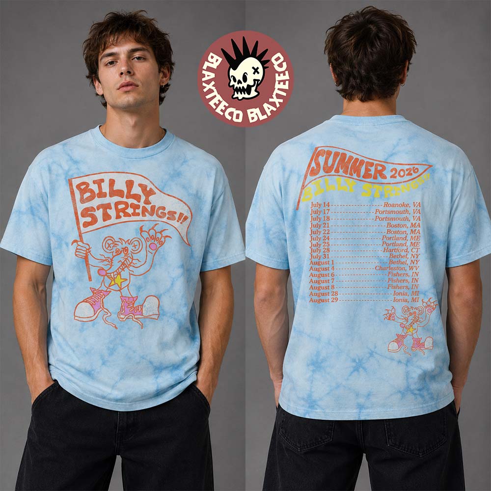 Billy Strings Summer 2026 Tour Merch Rat Tee With Dates Tie Dye T-Shirt