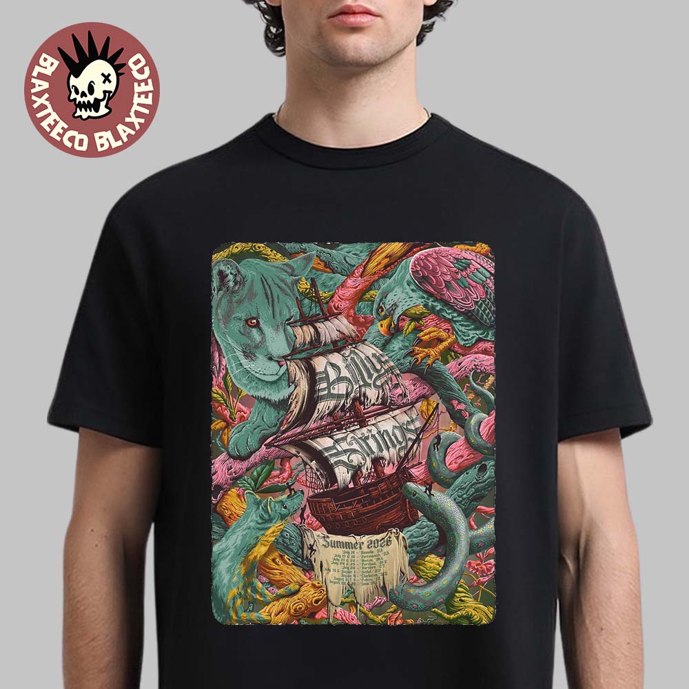 Billy Strings Summer 2026 Tour North America Poster Art By Neal Williams T-Shirt