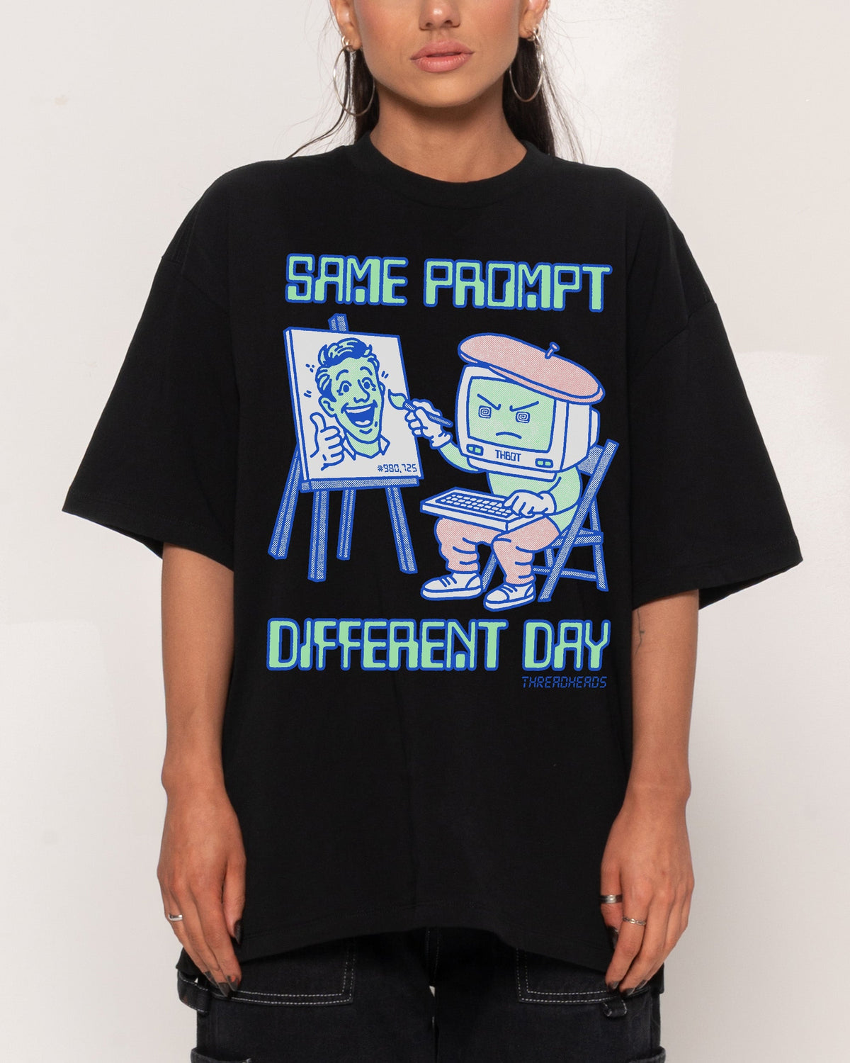 Same Prompt Different Day Oversized Tee Unisex