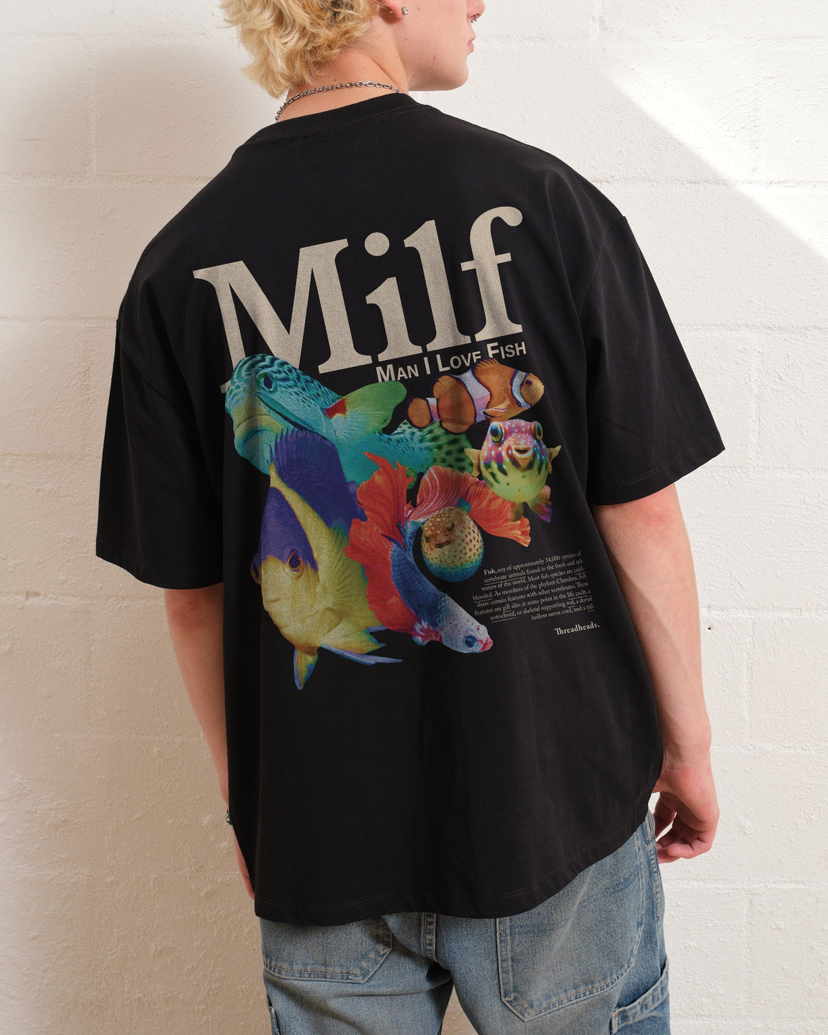 Man I Love Fish Front and Back Oversized Tee Unisex
