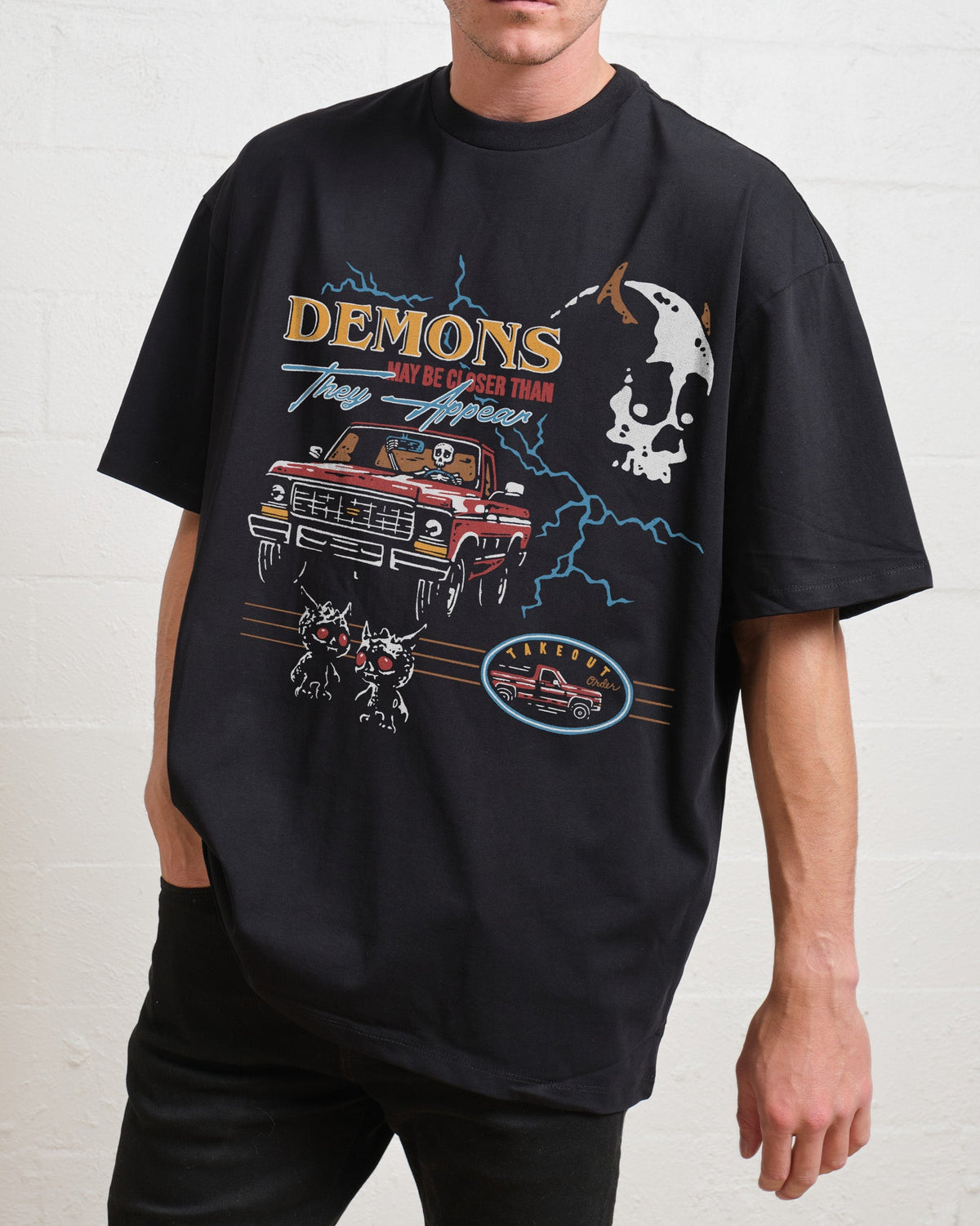 Demons May Be Closer Than They Appear Oversized Tee Unisex