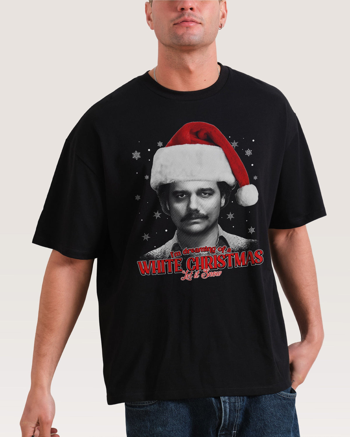 White Christmas Oversized Tee Unisex