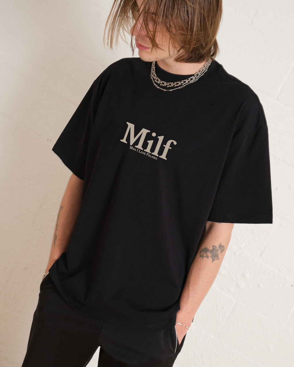 Man I Love Felines Front and Back Oversized Tee Unisex