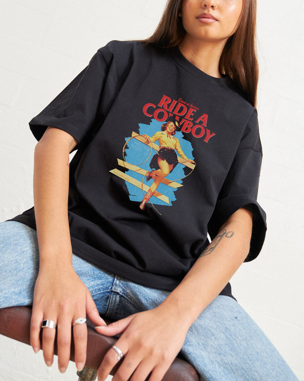 Save a Horse, Ride a Cowboy Oversized Tee Unisex