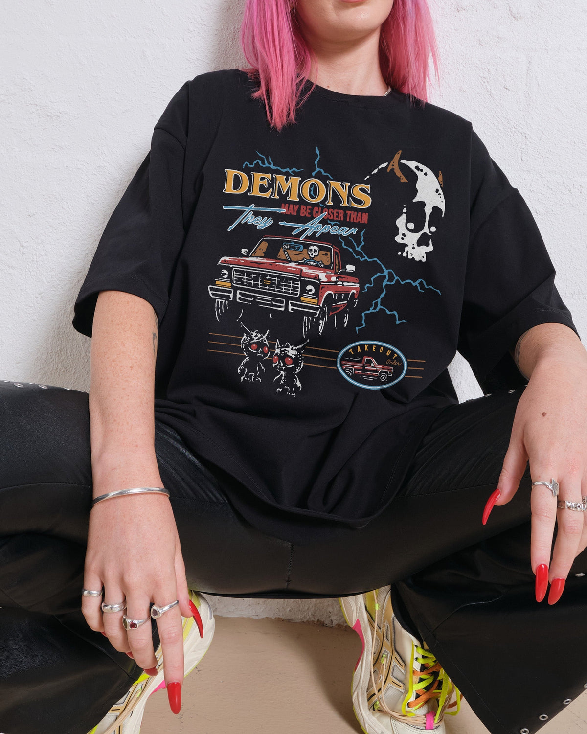Demons May Be Closer Than They Appear Oversized Tee Unisex
