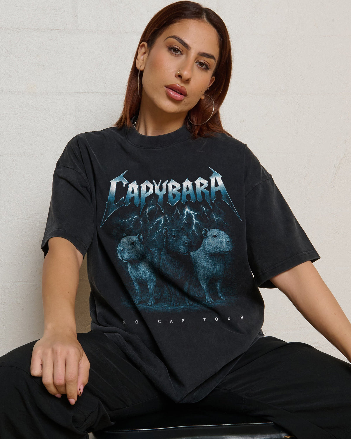 Capybara No Cap Tour Oversized Tee Unisex