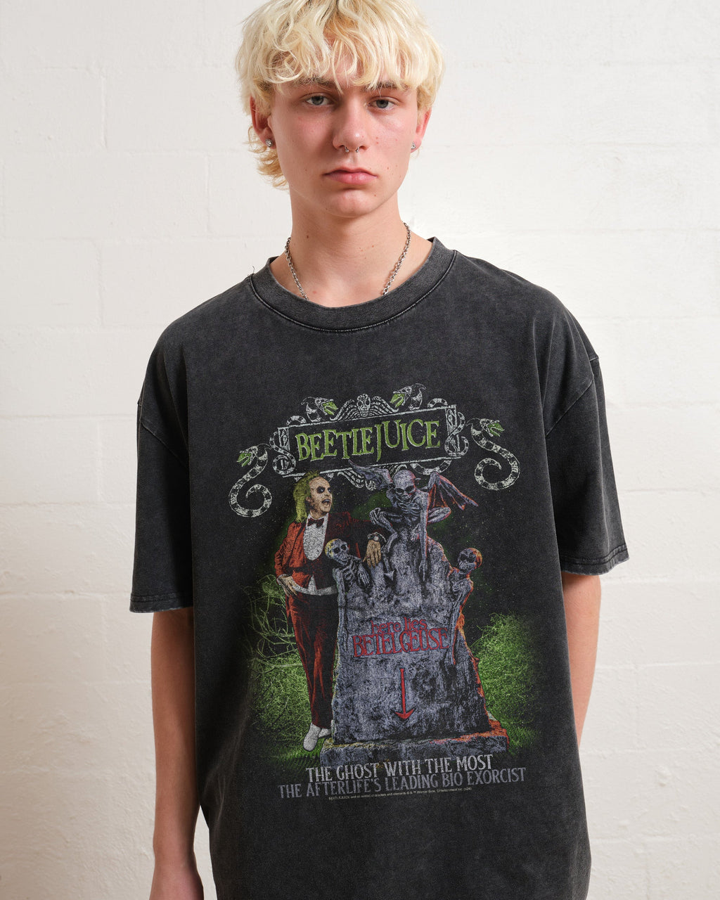 Beetlejuice Lies Here Oversized Tee Unisex