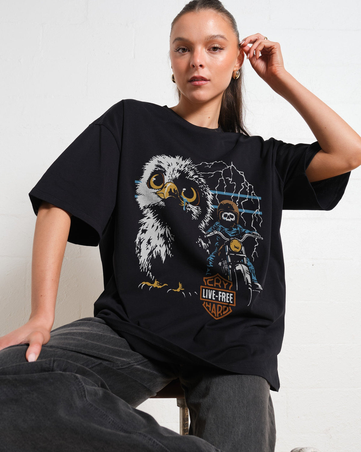 Live Free Cry Hard Oversized Tee Unisex
