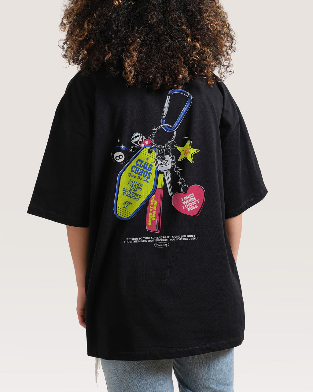 Club Chaos Key Chain Oversized Tee Unisex