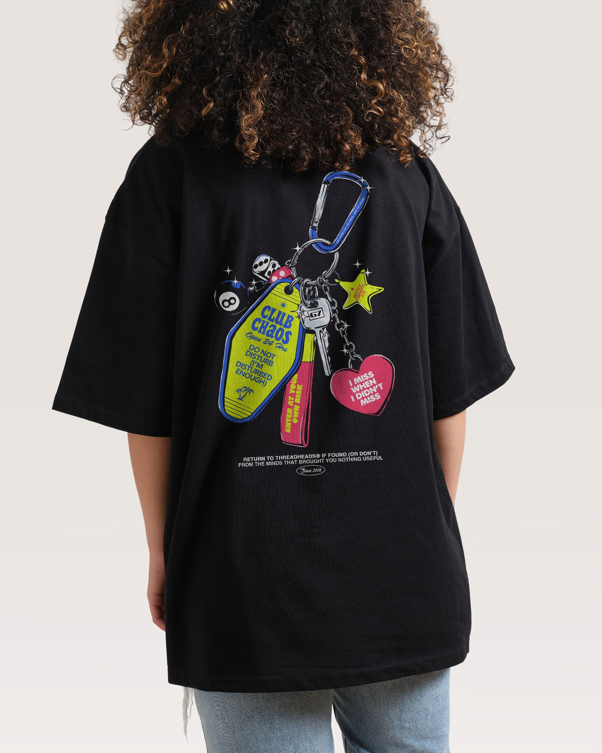 Club Chaos Key Chain Oversized Tee Unisex