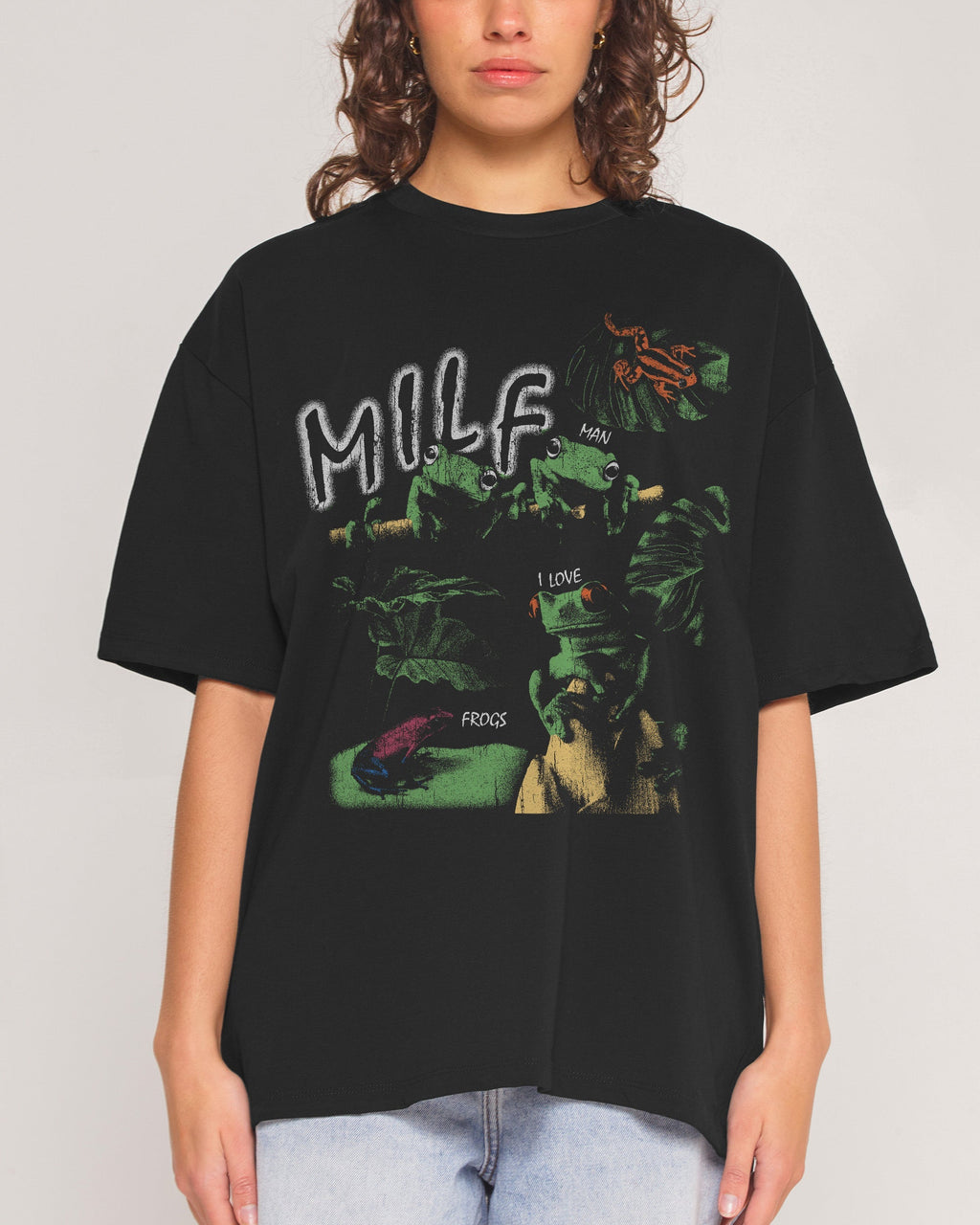 Man I Love Frogs Jungle Edition Oversized Tee Unisex