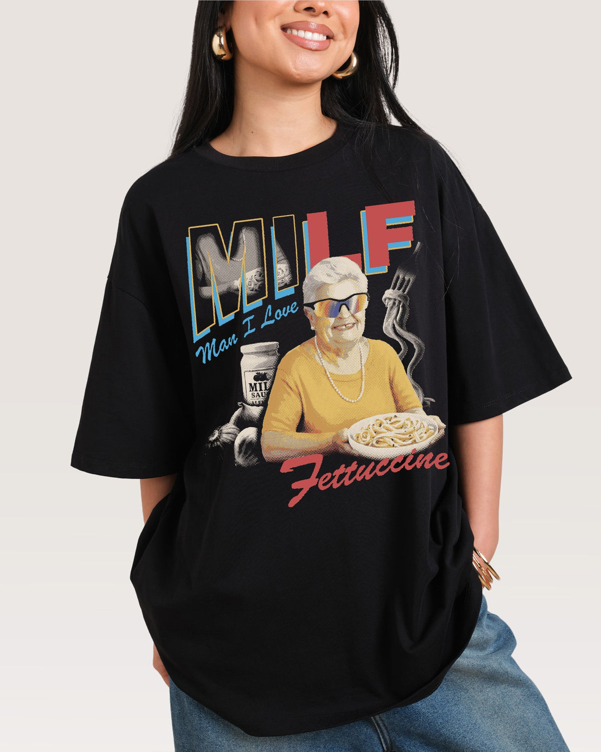Man I Love Fettuccine Oversized Tee Unisex