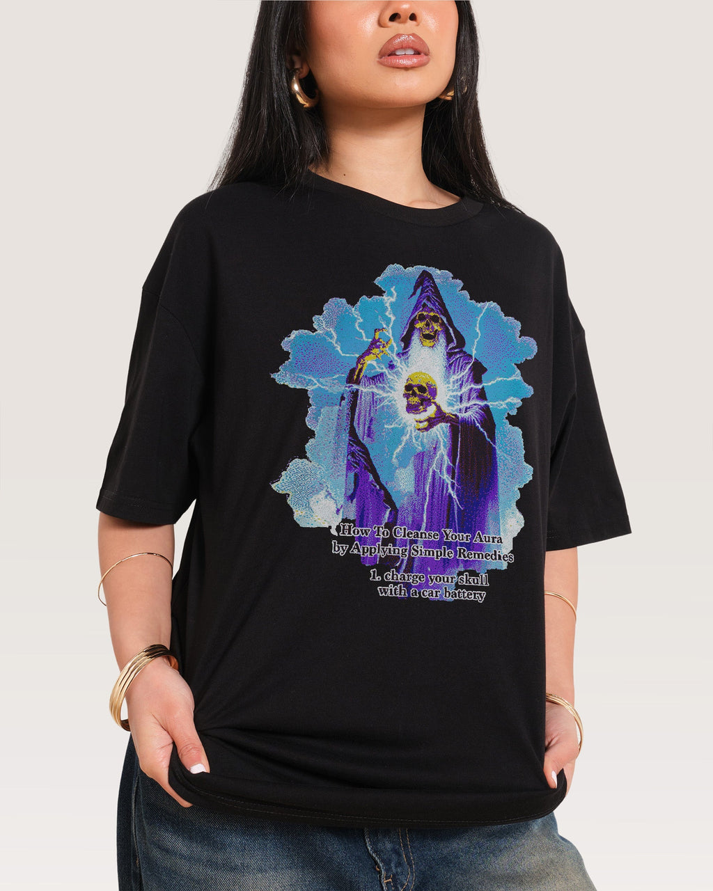 Aura Skull Oversized Tee Unisex