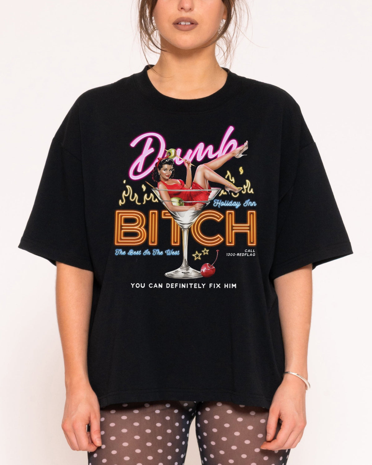 Dumb Bitch Hotel Boxy Crop Tee Unisex