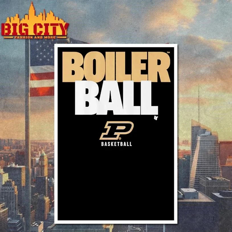 Boiler Ball Text Stack P Basketball Graphic Shirt Unisex
