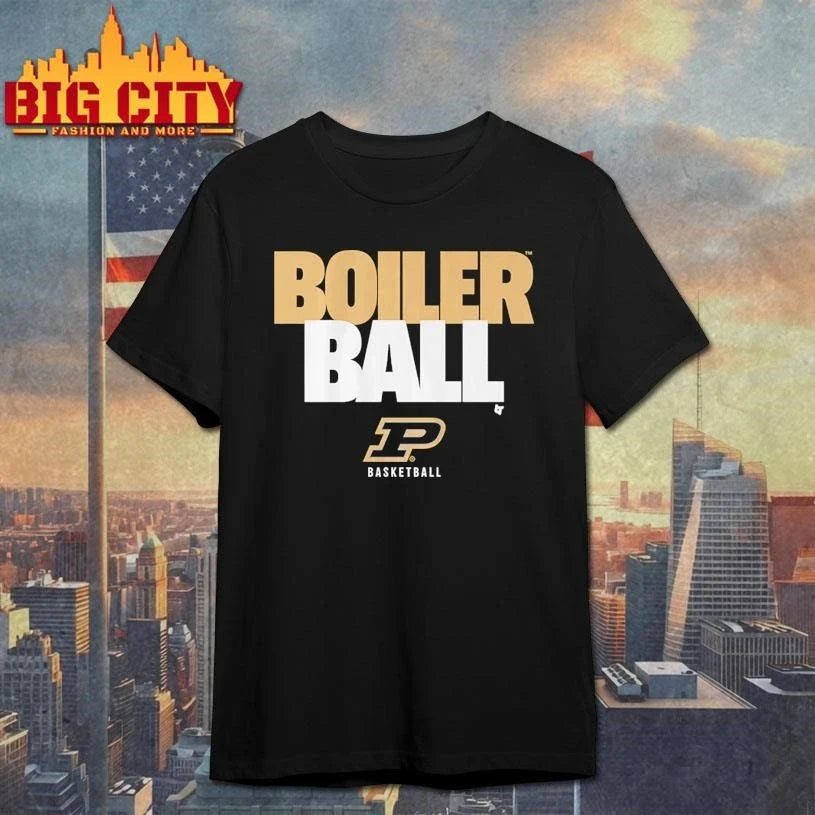 Boiler Ball Text Stack P Basketball Graphic Shirt Unisex