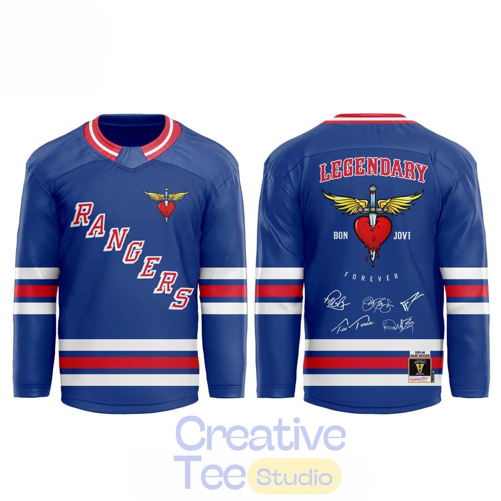 Bon Jovi x New York Rangers Forever Tour Madison Square Garden 2026 Signature Hockey Jersey