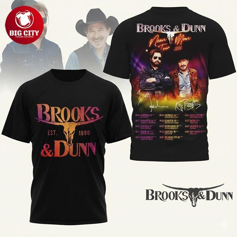 Brooks And Dunn Neon Moon Tour 2026 Two Sided Shirt Unisex
