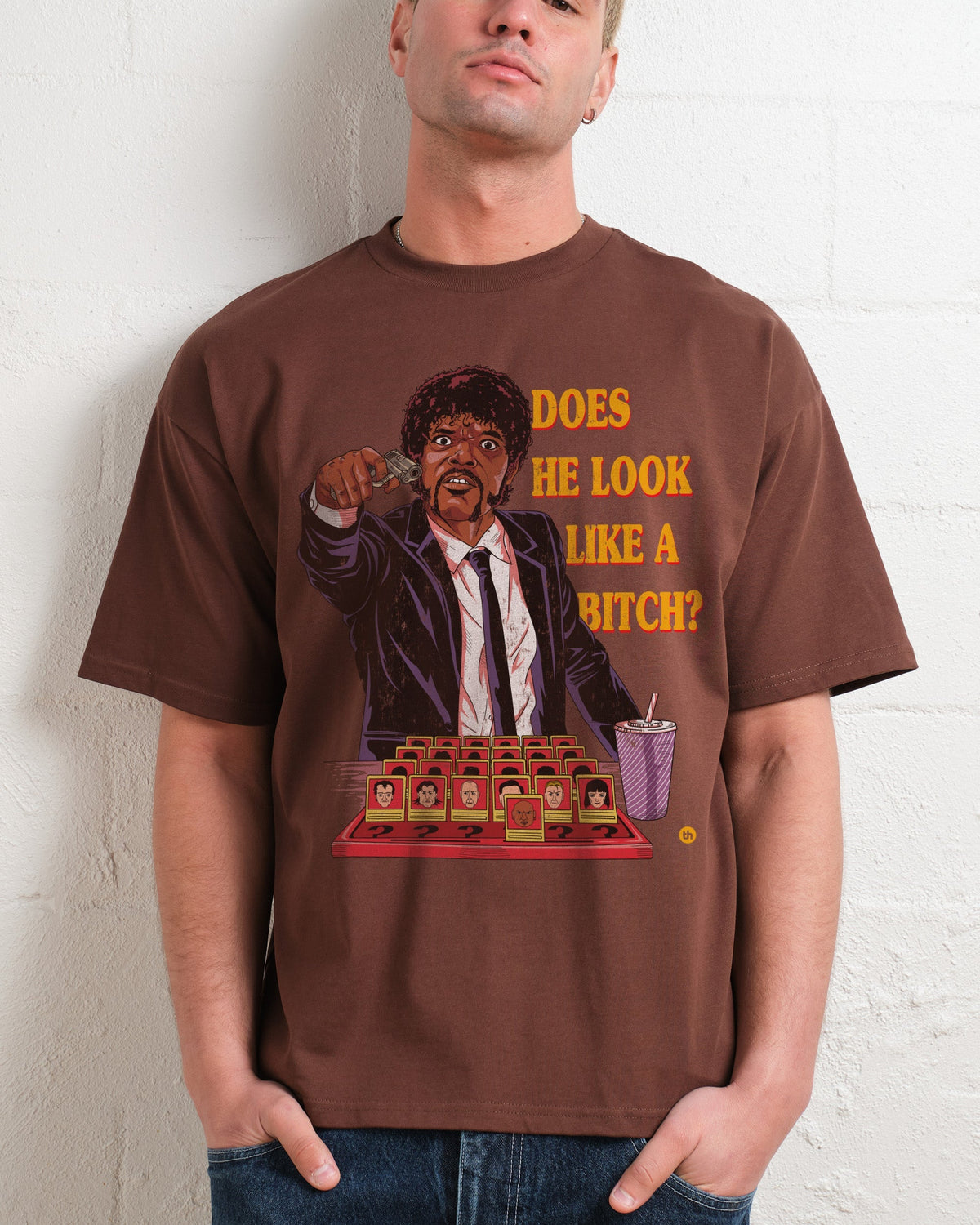 Does He Look Like a Bitch Oversized Tee Unisex