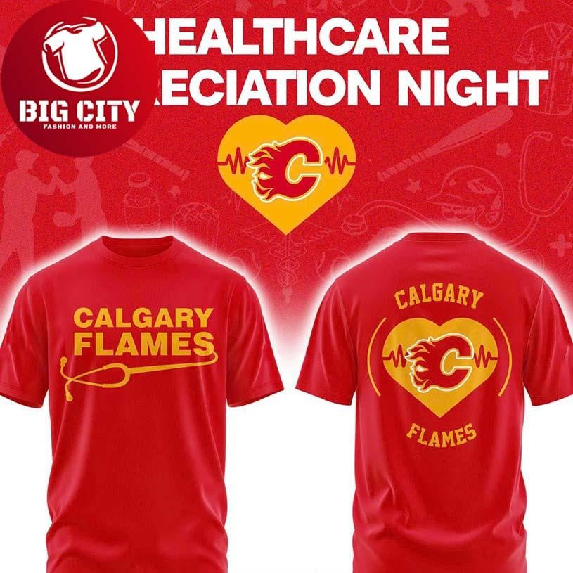 Calgary Flames Healthcare Appreciation Night 2026 NHL Two Sided Shirt Unisex