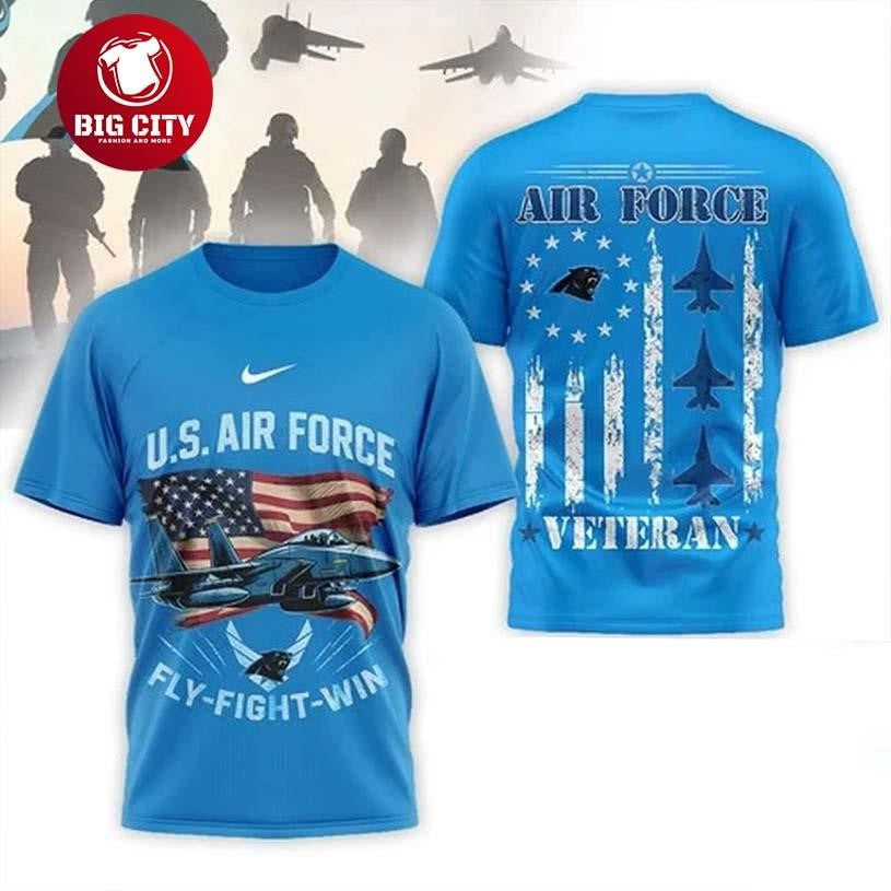 Carolina Panthers 2026 US Air Force Fly Fight Win Veteran Two Sided Shirt Unisex