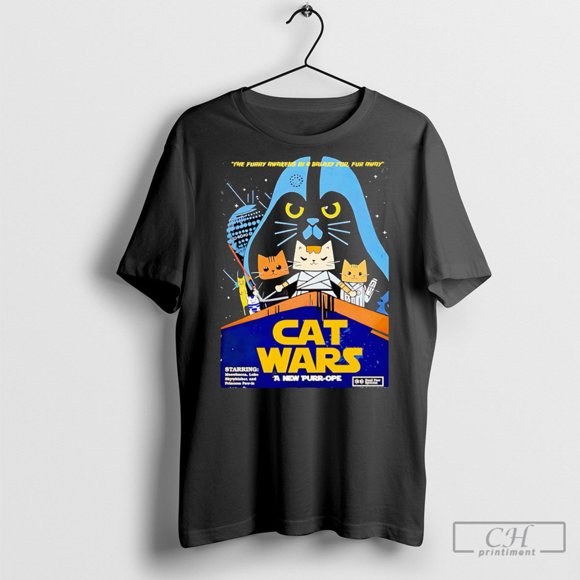 Cat Wars The Furry Awakens In A Galaxy Fur Fur Away Shirt Unisex