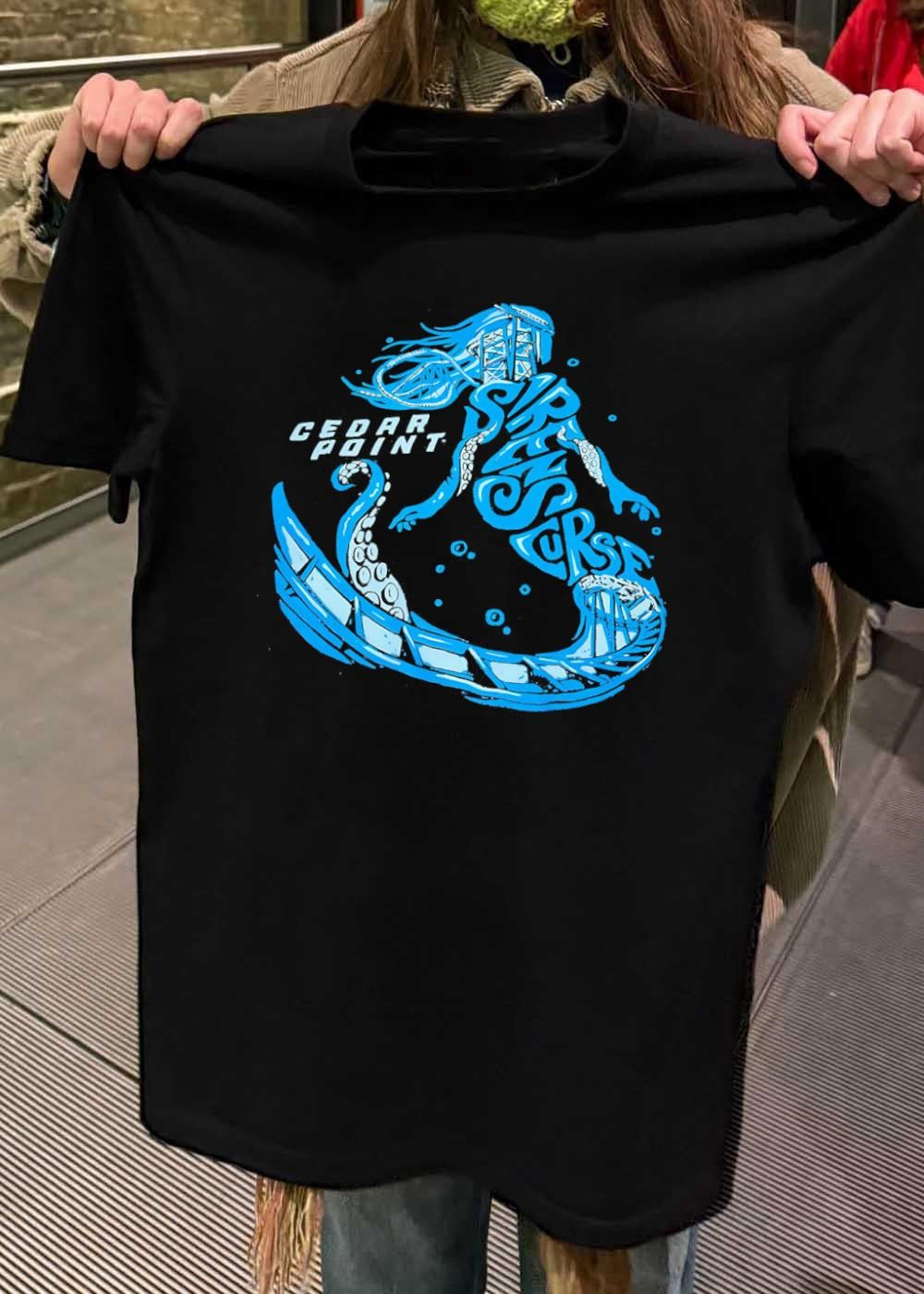 Cedar Point Siren’s Curse Roller Coaster Amusement Park shirt
