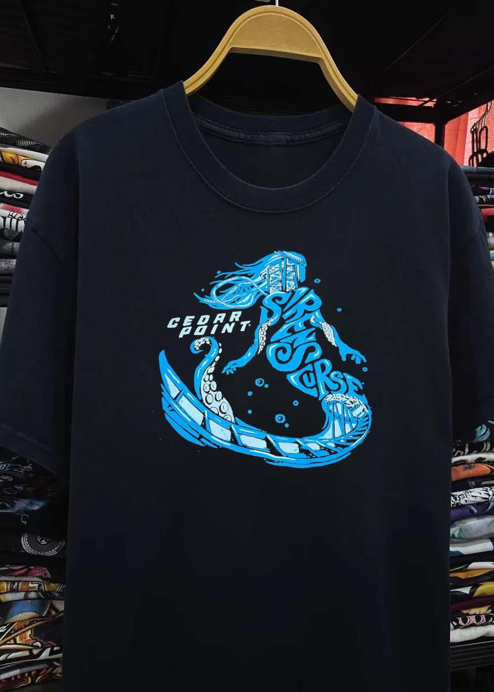 Cedar Point Siren’s Curse Roller Coaster Amusement Park shirt