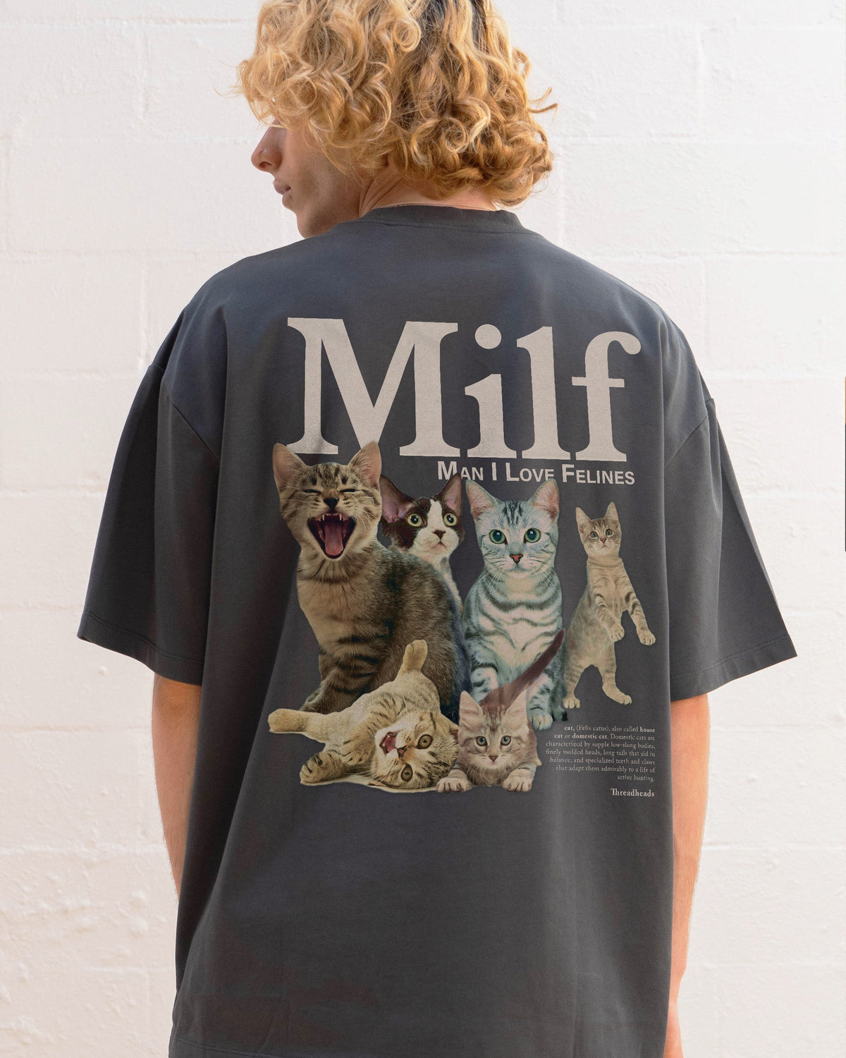 Man I Love Felines Front and Back Oversized Tee Unisex