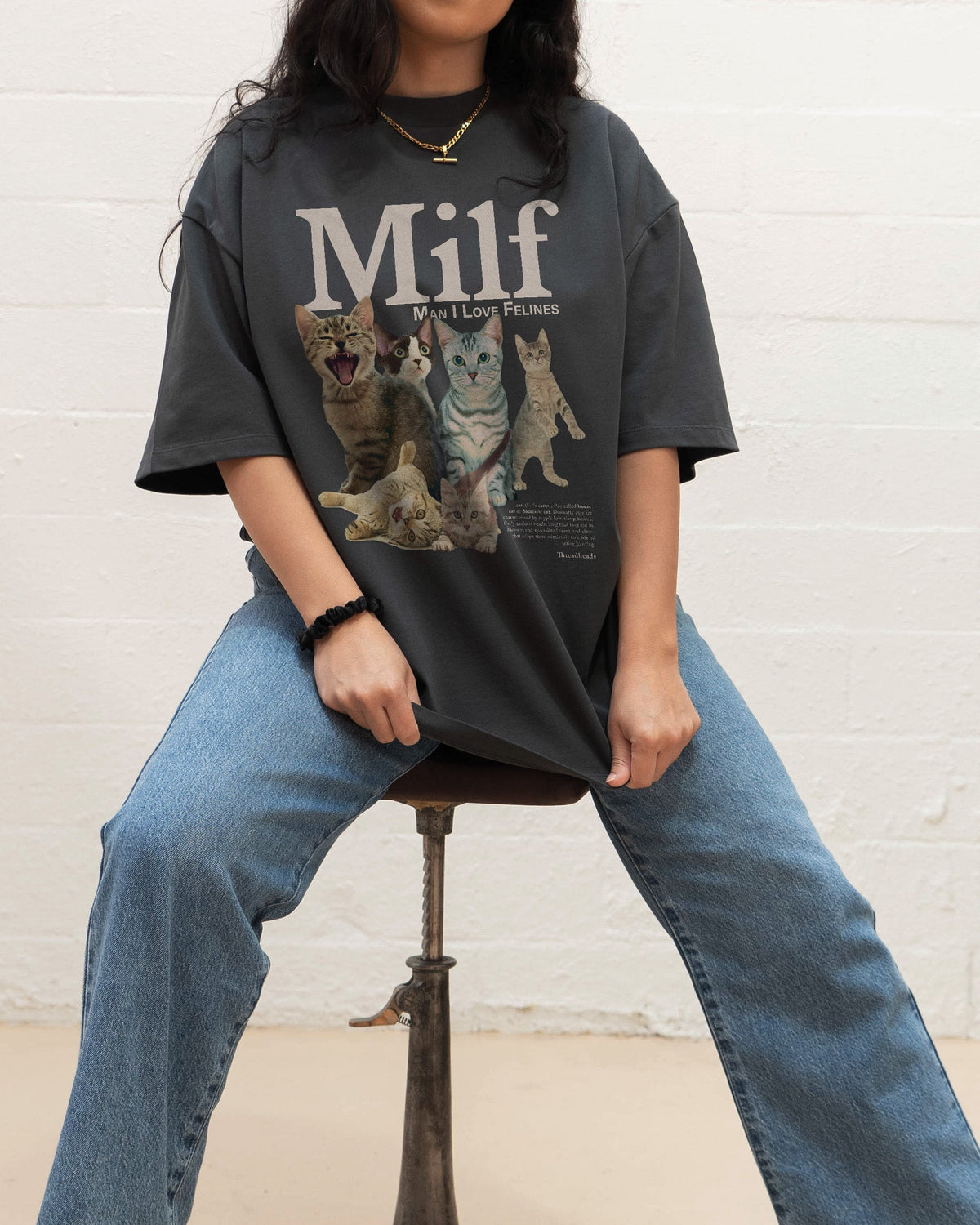 Man I Love Felines Oversized Tee Unisex