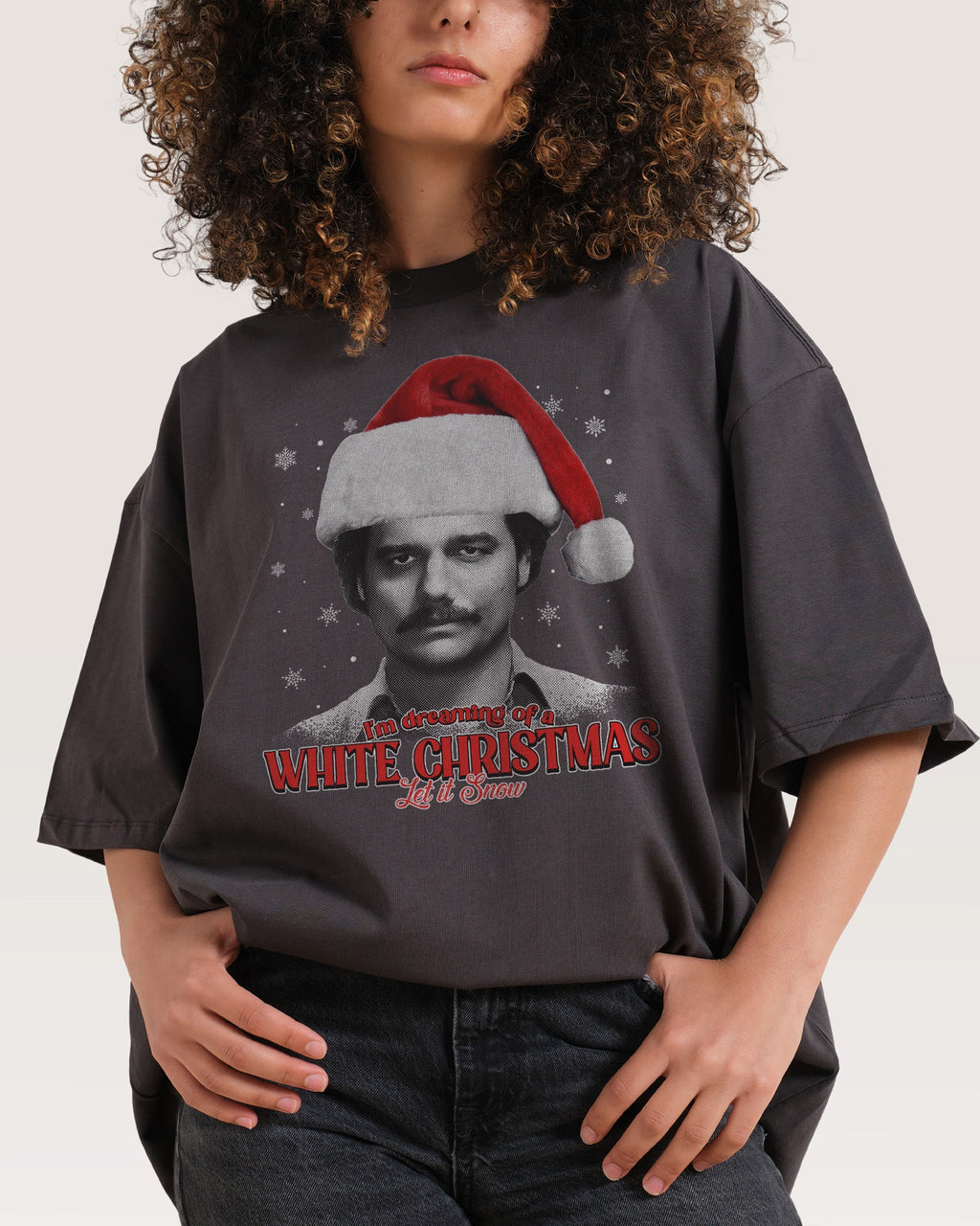 White Christmas Oversized Tee Unisex