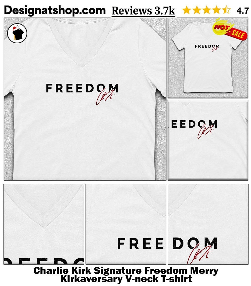 Charlie Kirk Signature Freedom Merry Kirkaversary shirt