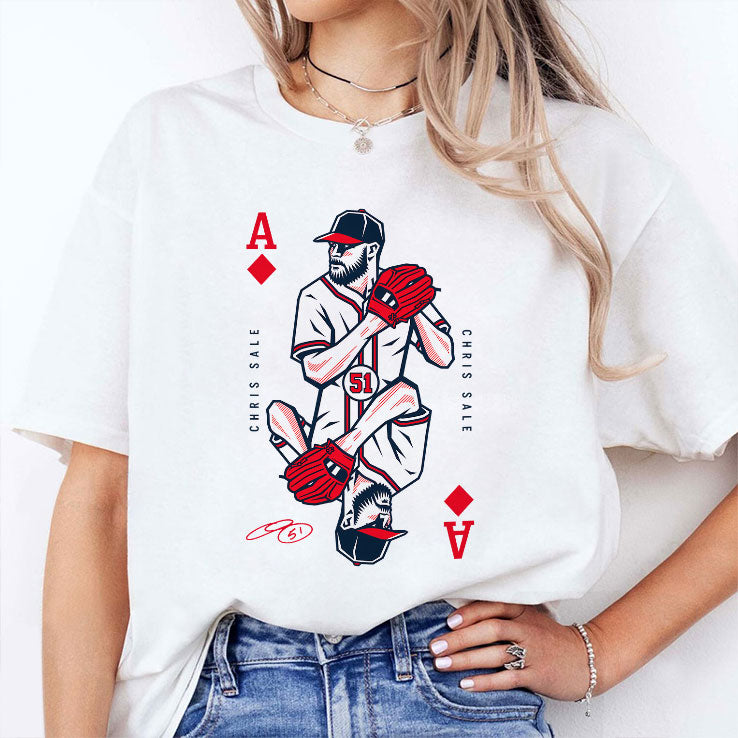 Chris Sale Atlanta Baseball Ace Signature Playing Card T Shirt