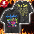 Circle Jerks Pizz Hot Rod 2026 World Tour Merch Mineral Wash Two Sided Shirt Unisex