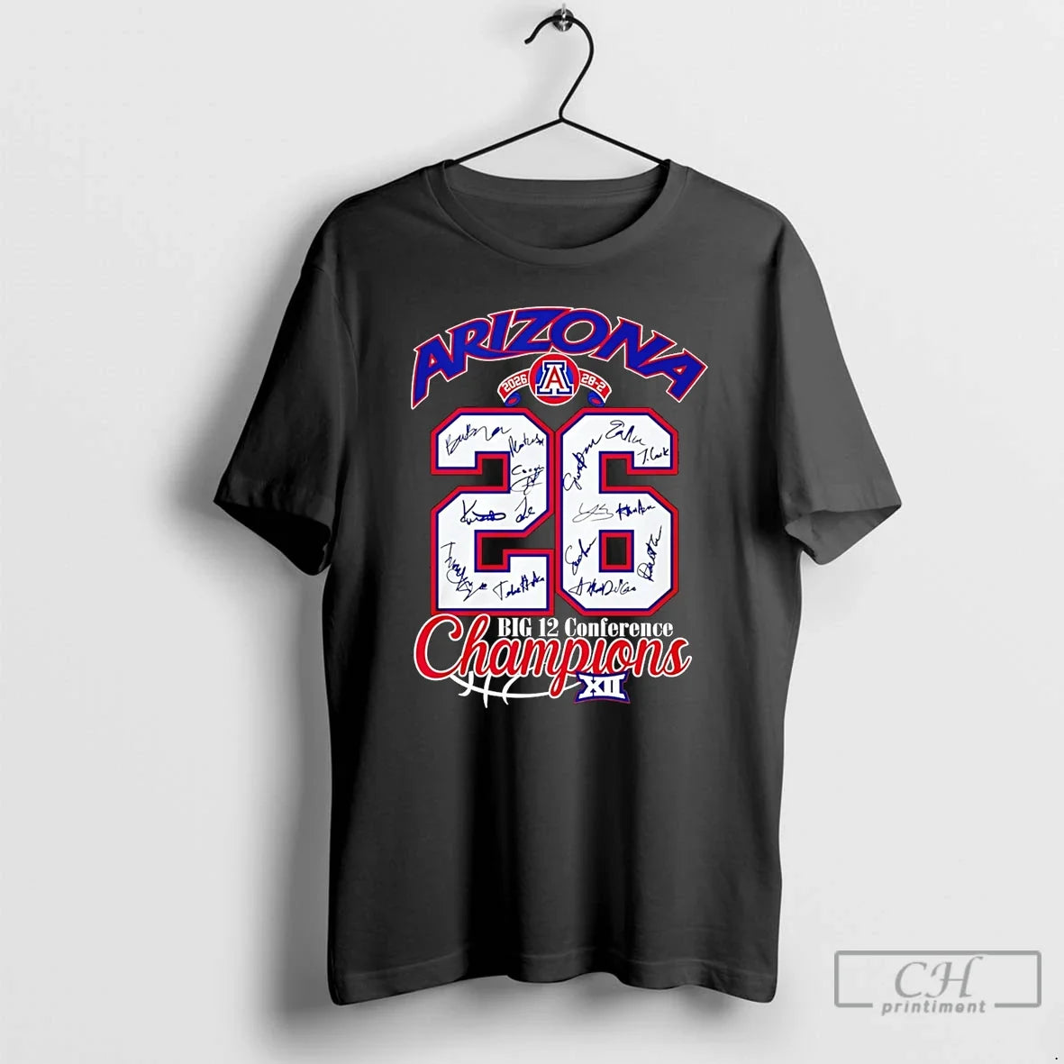 Classic Arizona Wildcats 2026 Big 12 Conference Champions Signatures Unisex