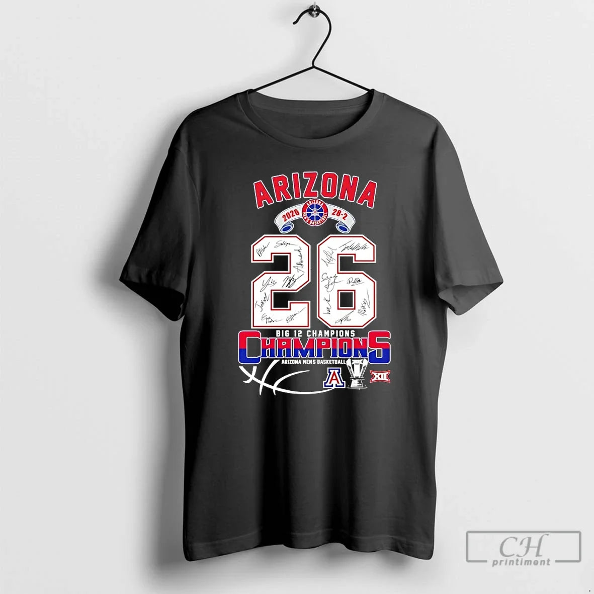 Classic Arizona Wildcats Mens Basketball 2026 28 2 Big 12 Champions Signatures T Shirts Sweater