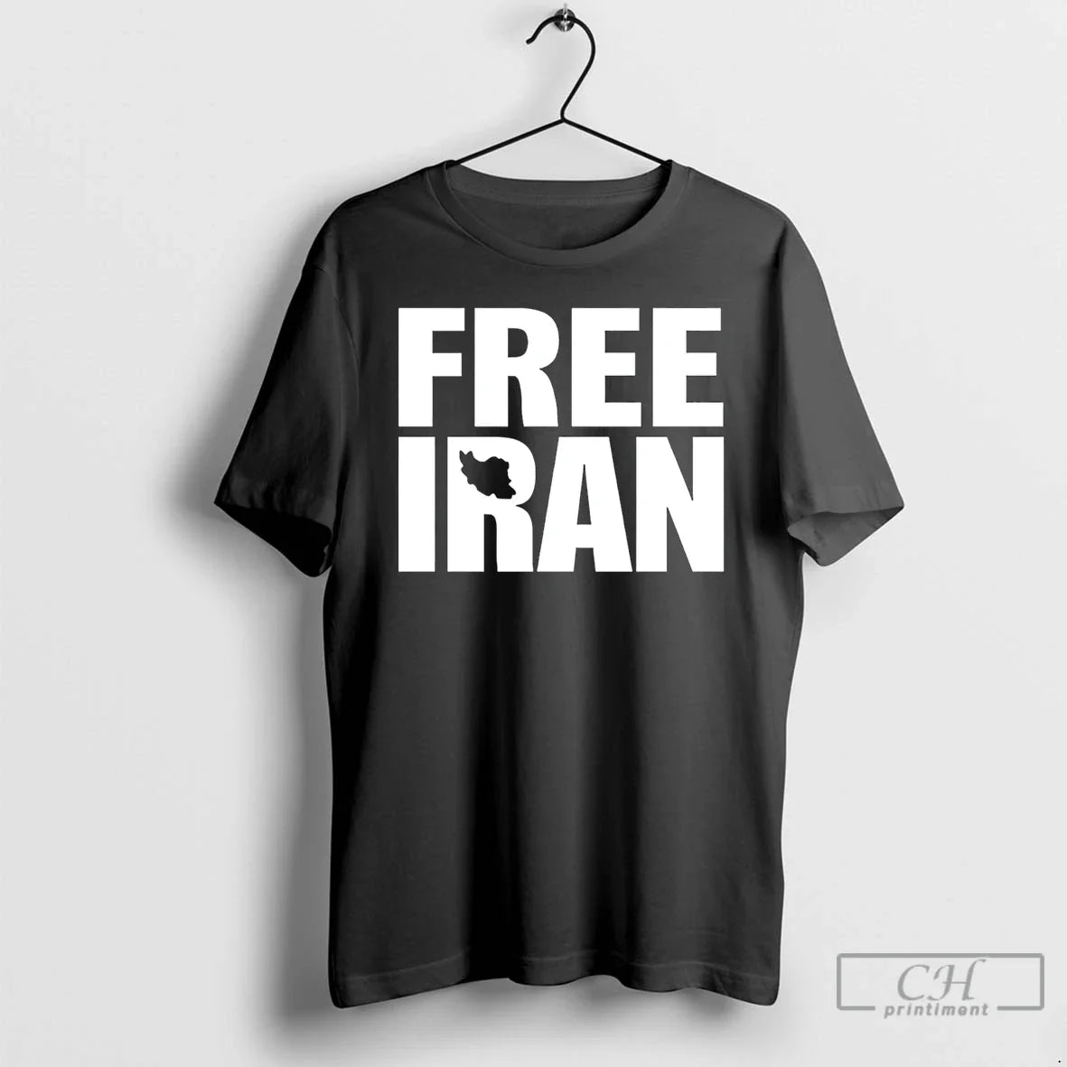 Classic Free Iran With Map Silhouette Minimalist Solidarity Unisex