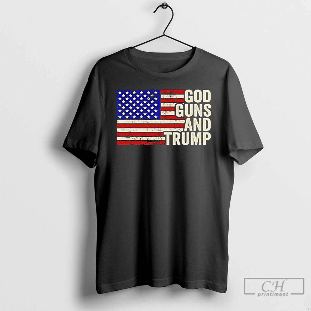 Classic God Guns And Trump Republican Usa Flag Retro Unisex