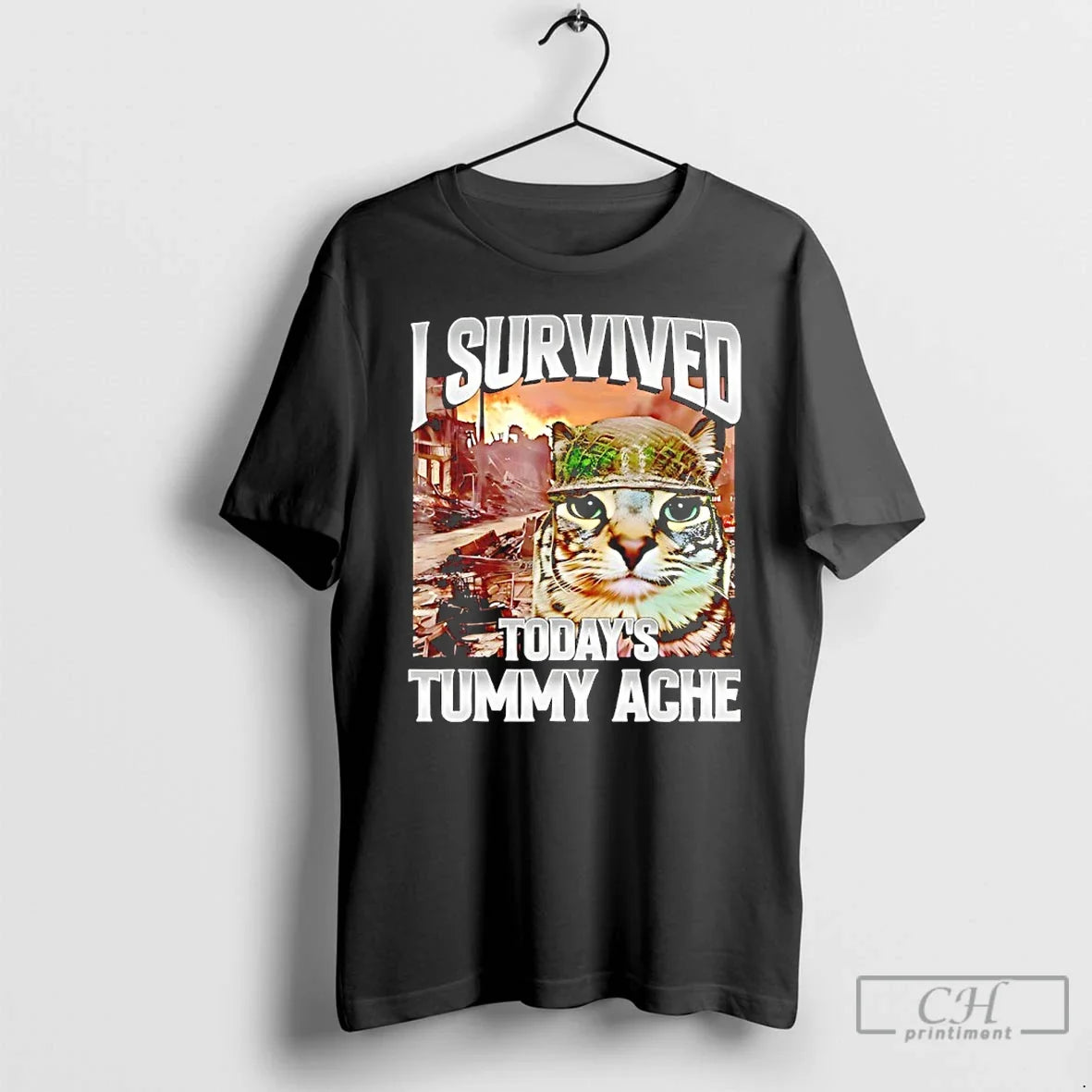 Classic I Survived Todays Tummy Ache Cat Meme Unisex
