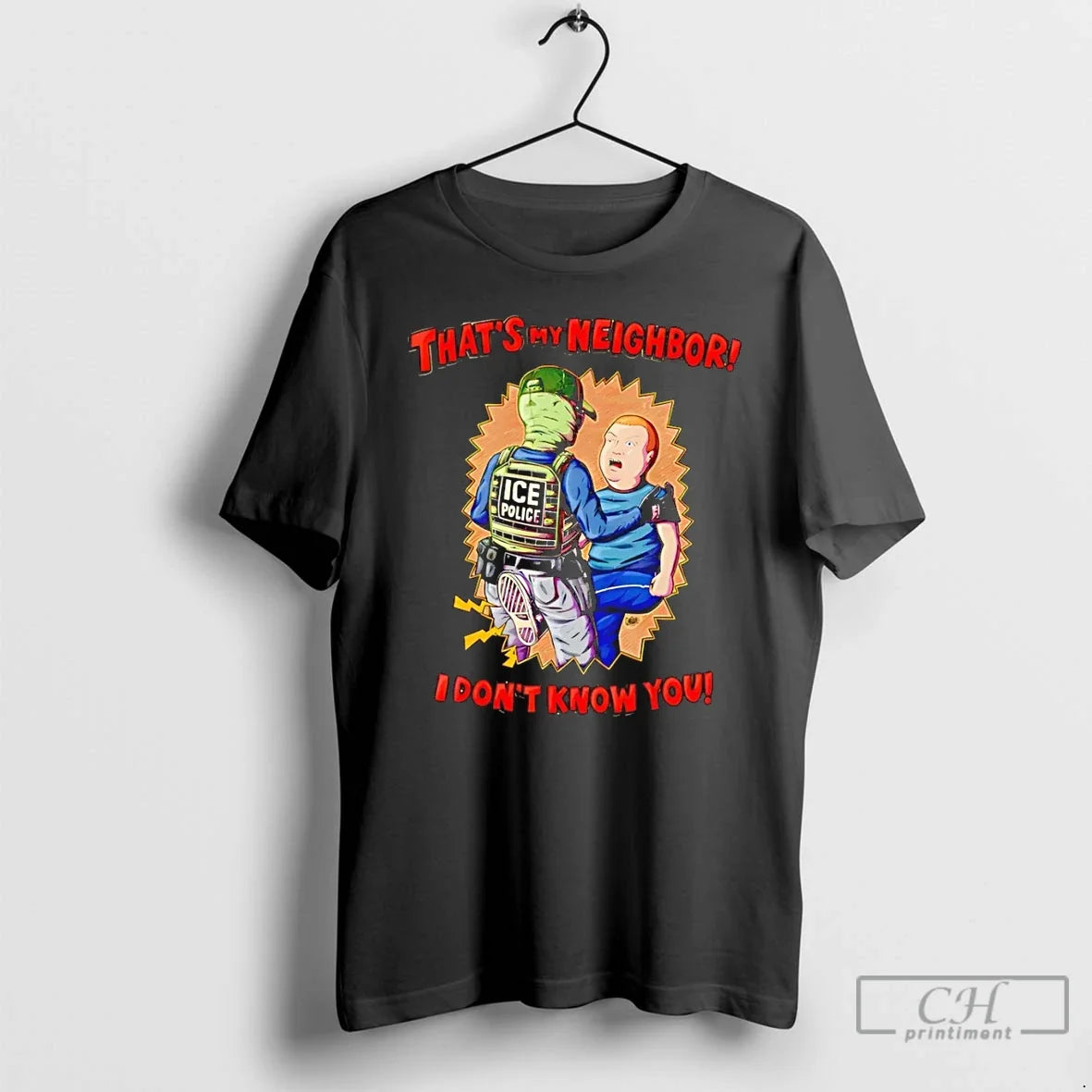 Classic Ice Officer Cartoon Thats My Neighbor I Dont Know You Unisex