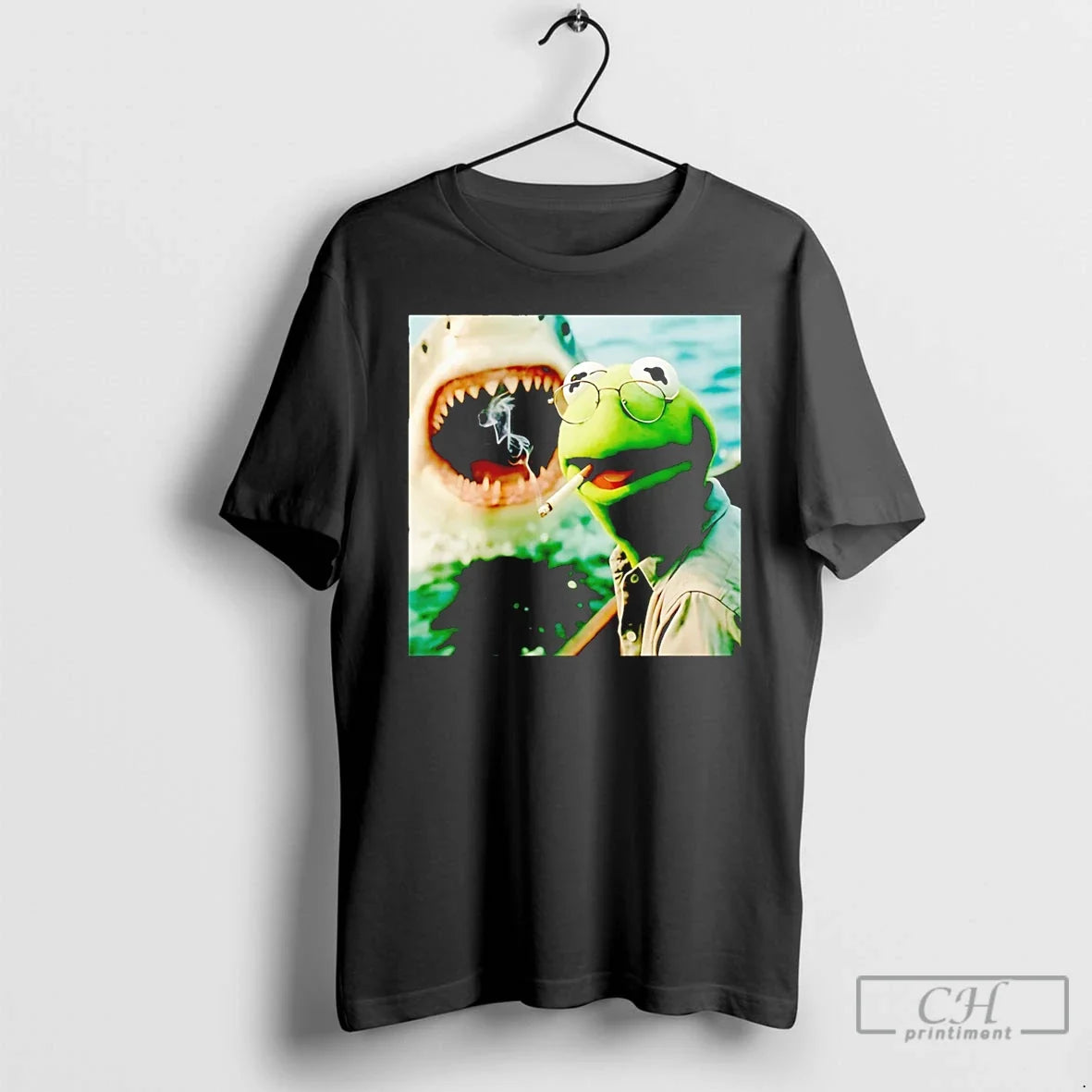 Classic Kermit The Frog Smoking Jaws Muppet Meme Unisex