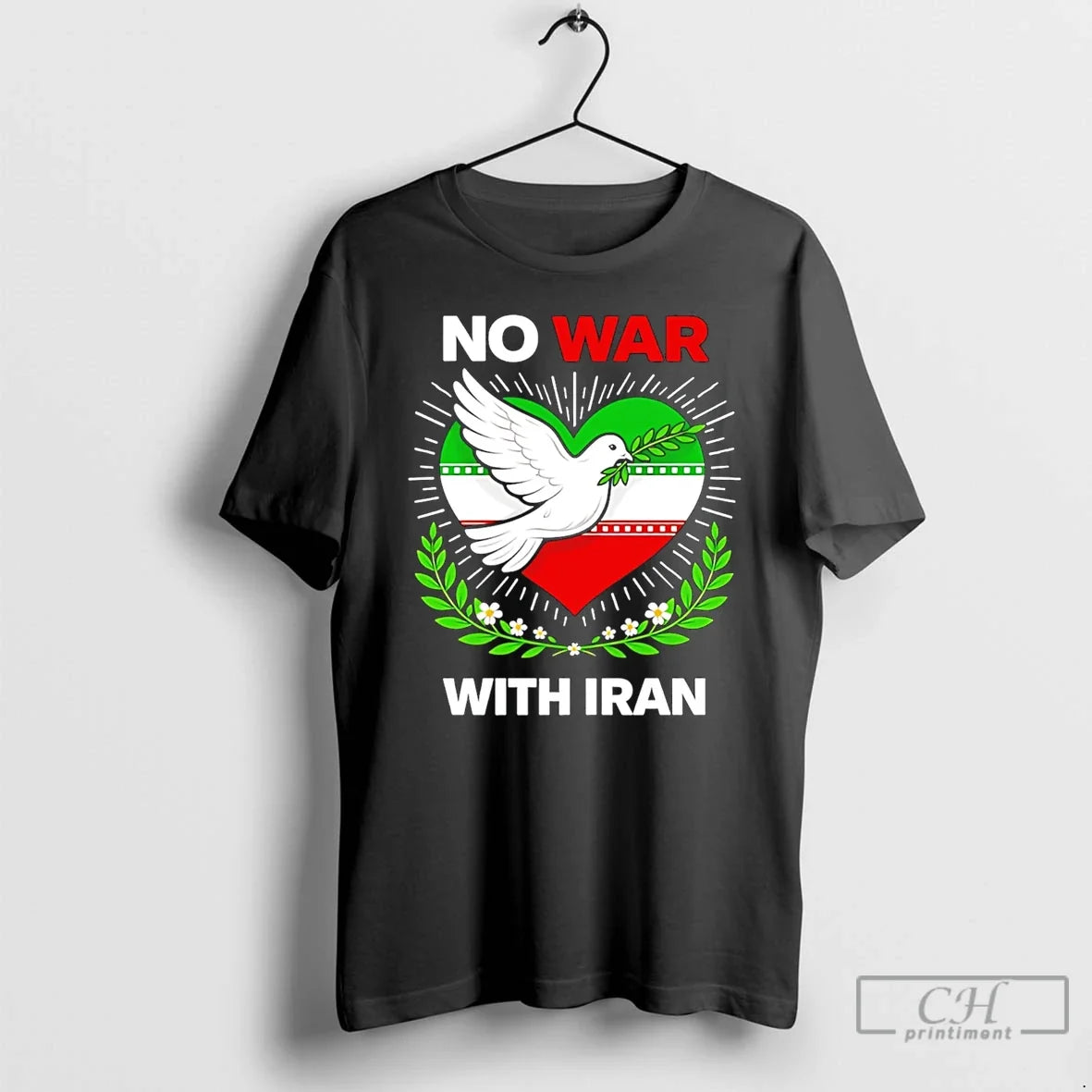 Classic No War With Iran Dove Heart Unisex