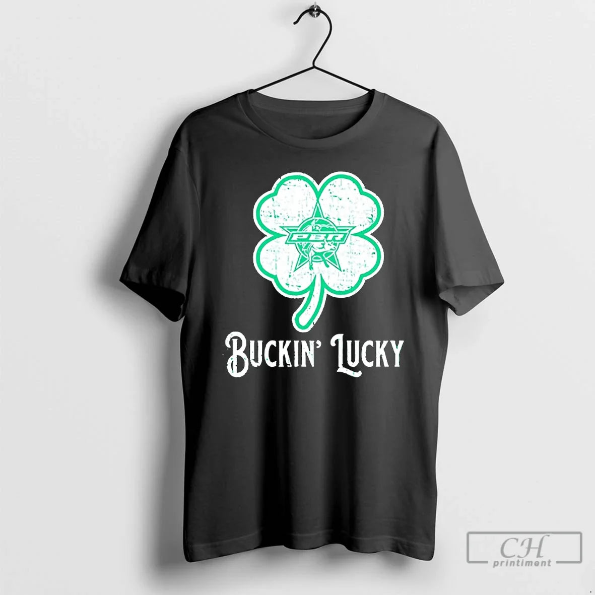 Classic Professional Bull Riders St Patricks Day Buckin Lucky Logo Unisex