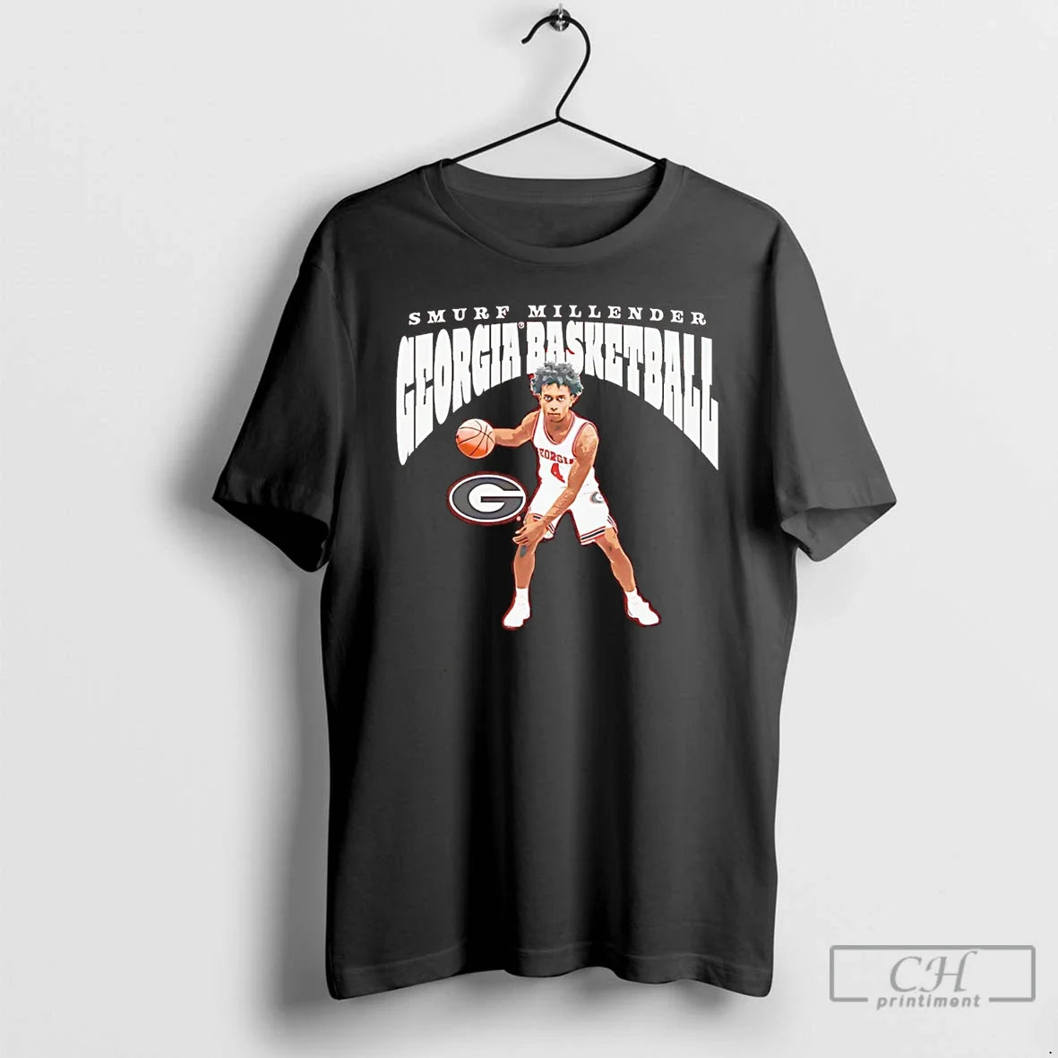 Classic Smurf Millender Georgia Bulldogs Illustrated Player Collage Unisex