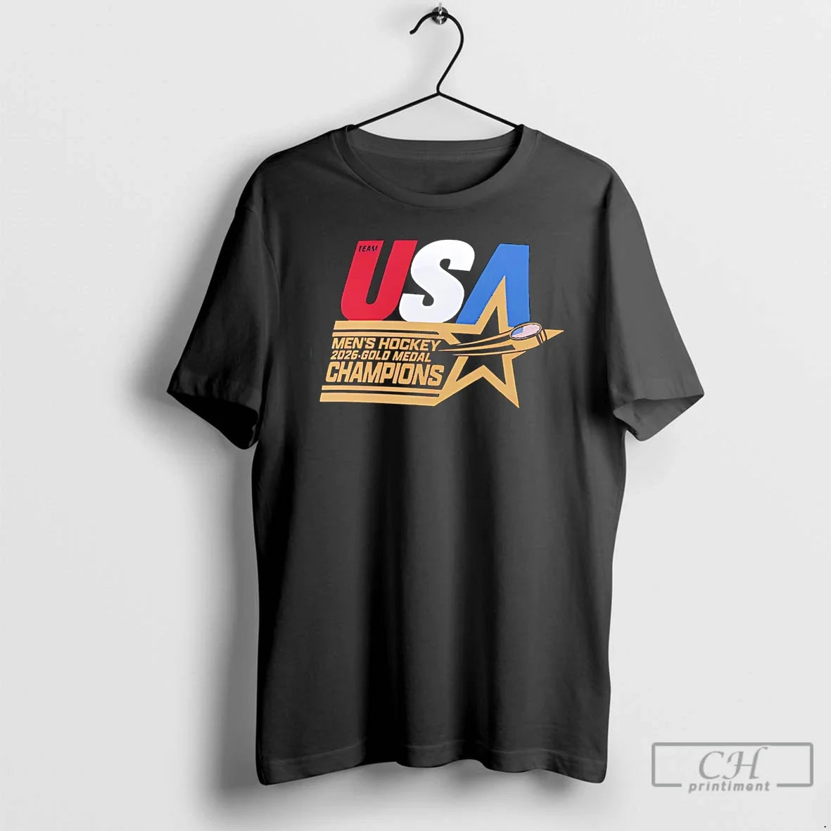 Classic Us Mens Olympic Hockey 2026 Winter Olympics Gold Medal Winner Stars T Shirts Sweater