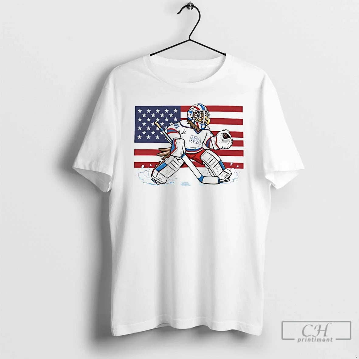 Classic Usa Eagle Hockey Goalie Patriotic American Flag Unisex