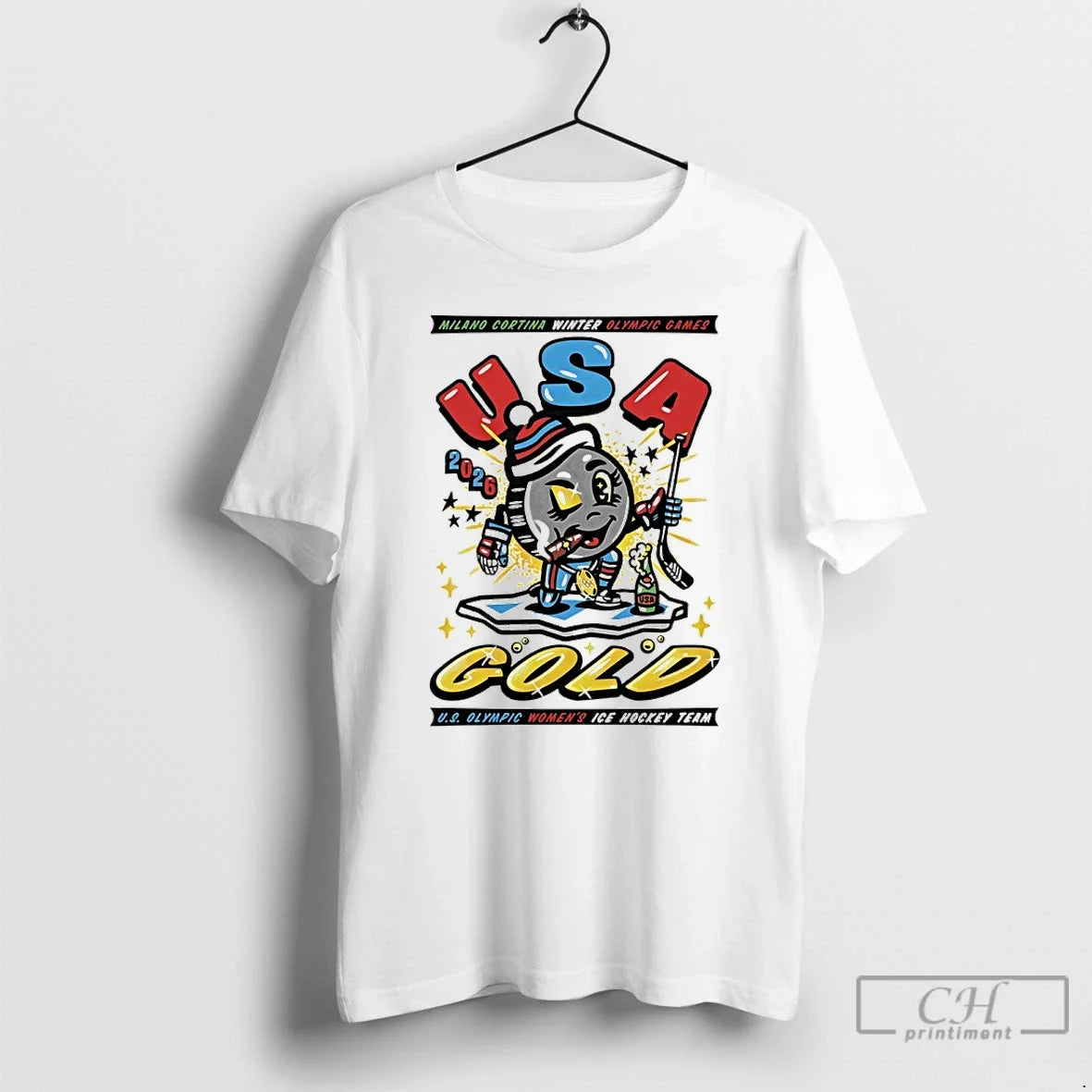 Classic Usa Hockey 2026 U S Womens Ice Hockey Olympic Gold Medalists T Shirts Sweater Unisex